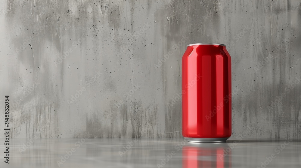 3d Mokup of soda or beer can on surface isolated on grey background 3d Mokup of soda or beer can on surface isolated on grey background