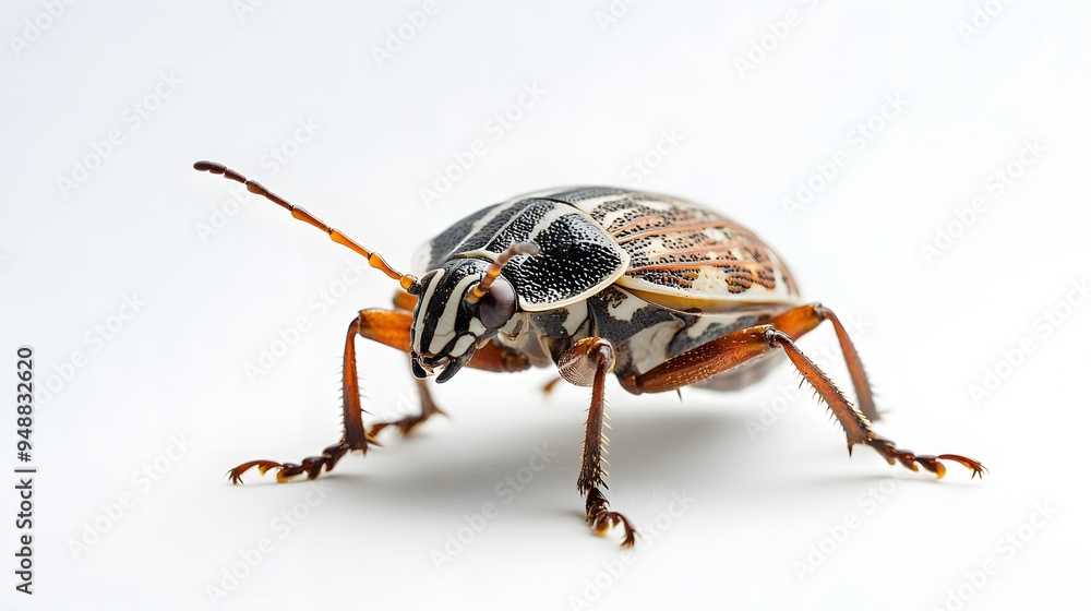 Stink bug insect on a pure white background -. A detailed close-up of a colorful insect showcasing its unique patterns and textures on a clean, white background Stink bug insect on a pure white background -. A detailed close-up of a colorful insect showcasing its unique patterns and textures on a clean, white background
