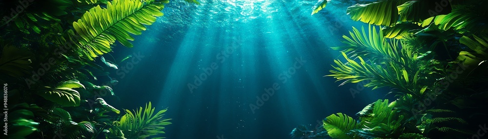Obraz premium Eye-level perspective of a mesmerizing underwater paradise