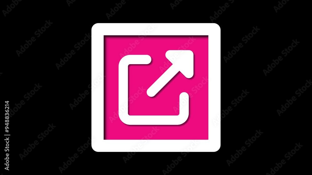 Transforming the deep pink external link icon with motion graphics for enhanced visibility . Transforming the deep pink external link icon with motion graphics for enhanced visibility .