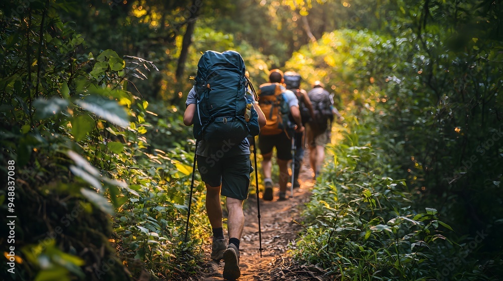 photography of a group of people hiking on a mountain trail photography of a group of people hiking on a mountain trail