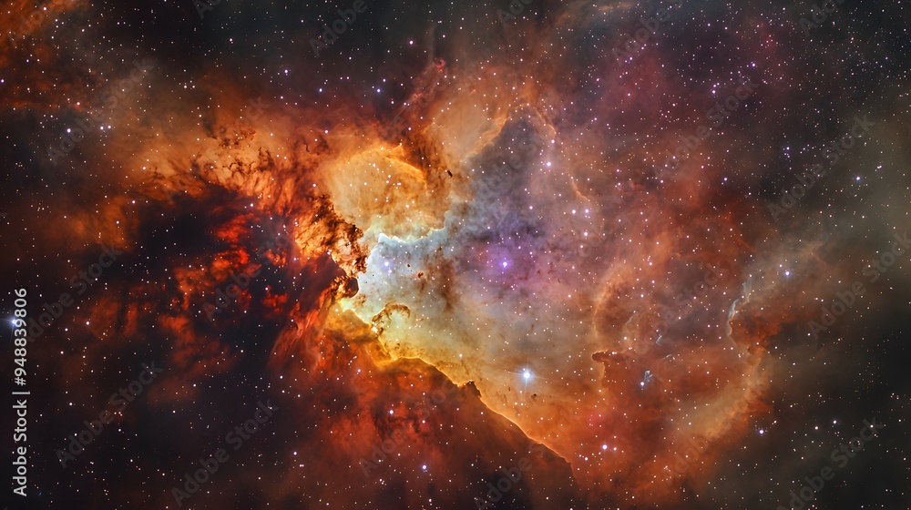 Fototapeta premium Cosmic Nebula with Vibrant Colors and Stars