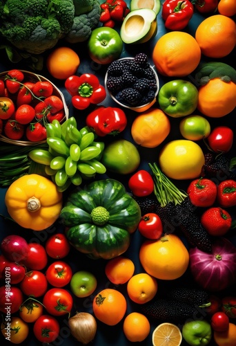 vibrant textures fresh produce displayed variety colorful backgrounds showcasing bounty, fruits, vegetables, colors, freshness, nature, organic, healthy