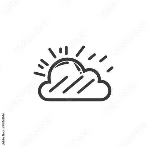 Sun Shining Through a Cloud Icon