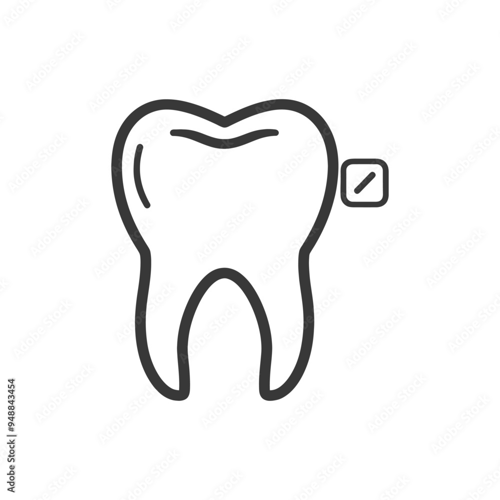 Tooth with a Filling a Simple Line Drawing Tooth with a Filling a Simple Line Drawing