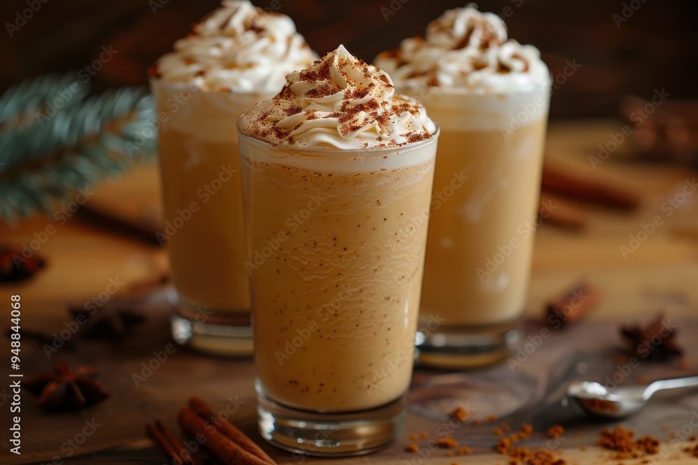 Creamy Pumpkin Spice Lattes With Whipped Topping Creamy Pumpkin Spice Lattes With Whipped Topping