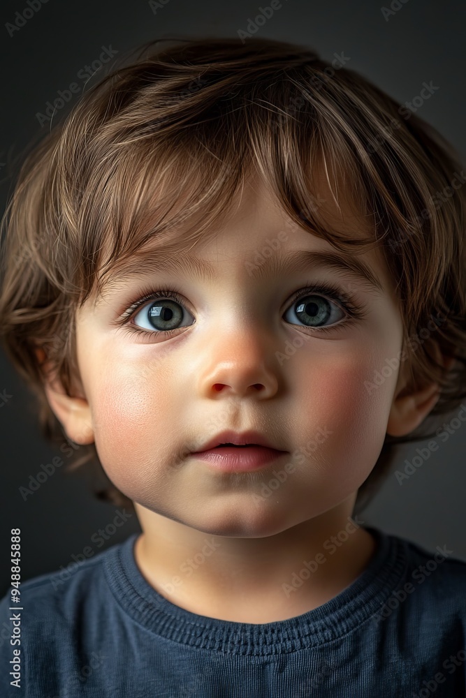 Young child with expressive eyes in a close-up shot. Young child with expressive eyes in a close-up shot.