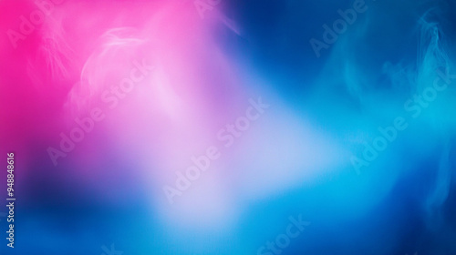 blue and pink abstract blur against a plain background, symbolizing chaos and dynamic movement. This artwork evokes a sense of energy and confusion through its vivid color gradients