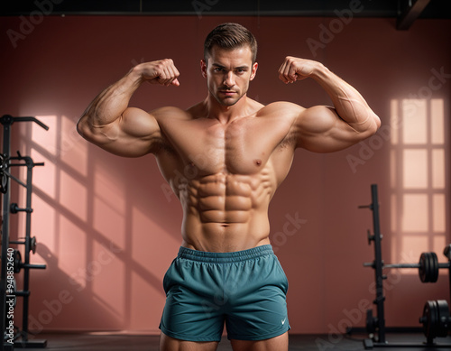 Workout fitness muscle model