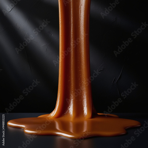 Obraz na płótnie A velvety rich caramel flows down the surface
w salonie