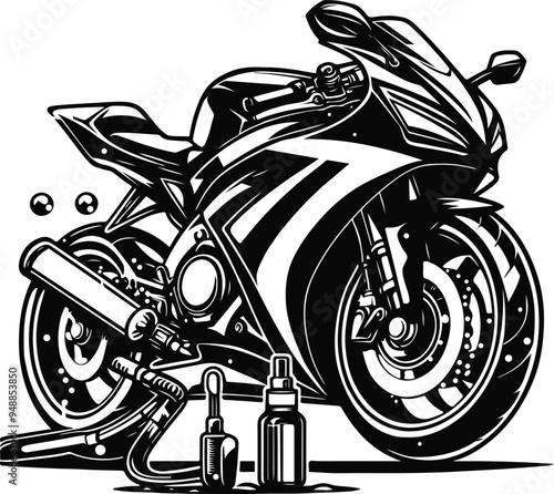 Print Sports Motor Bike vector