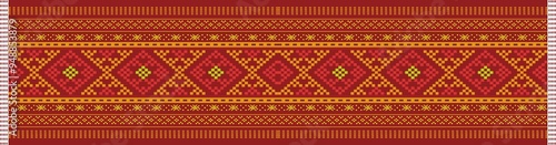 Tableau sur toile Traditional Ulos Batak pattern, design, decoration, wallpaper, ornament with various colors