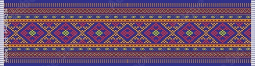 Traditional Ulos Batak pattern, design, decoration, wallpaper, ornament with various colors.