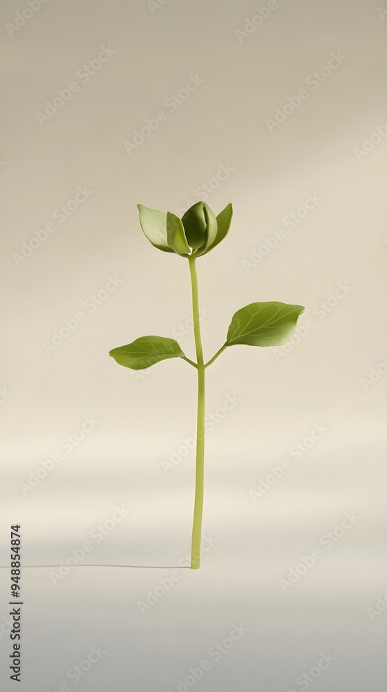 An engaging stop motion sequence of a tiny plant growing from a seed to a full bloom, with a minimalistic light color backdrop An engaging stop motion sequence of a tiny plant growing from a seed to a full bloom, with a minimalistic light color backdrop