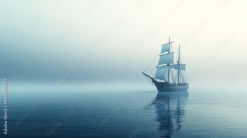 Fototapeta premium Sailing Through The Mist
