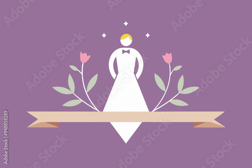  Elegant wedding invitation card design vector art illustration photo