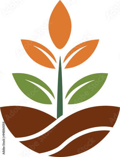 Plant seed logo, reforestation logo go green vector line art illustration