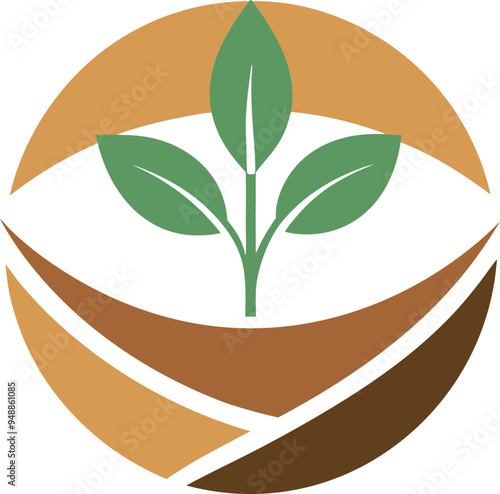 Plant seed logo, reforestation logo go green vector line art illustration