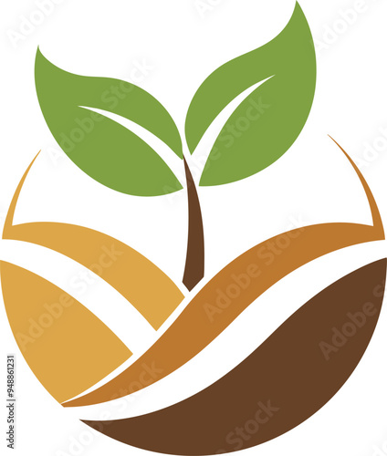 Plant seed logo, reforestation logo go green vector line art illustration