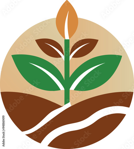 Plant seed logo, reforestation logo go green vector line art illustration
