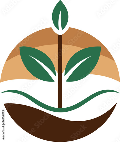 Plant seed logo, reforestation logo go green vector line art illustration
