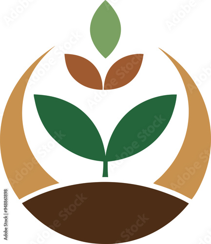 Plant seed logo, reforestation logo go green vector line art illustration