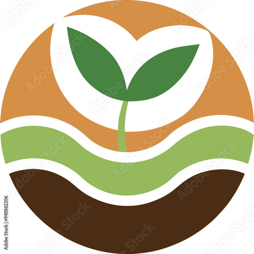 Plant seed logo, reforestation logo go green vector line art illustration