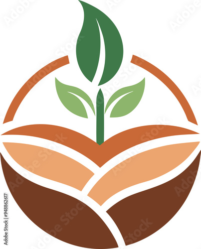 Plant seed logo, reforestation logo go green vector line art illustration