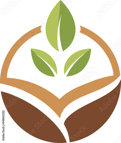 Plant seed logo, reforestation logo go green vector line art illustration