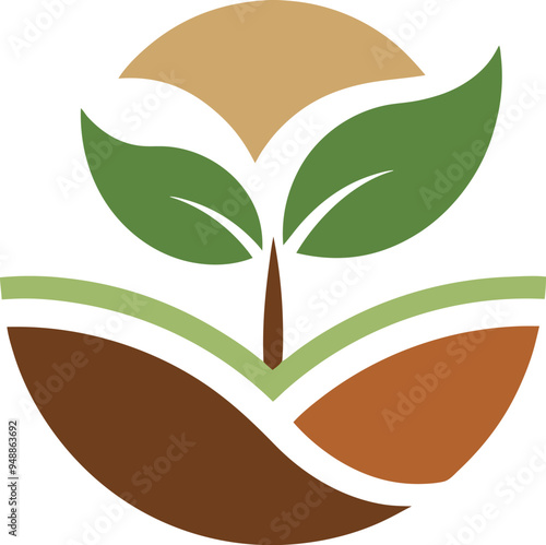 Plant seed logo, reforestation logo go green vector line art illustration