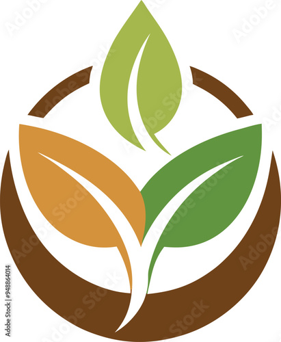 Plant seed logo, reforestation logo go green vector line art illustration