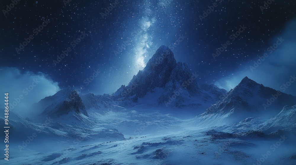 Snowy Mountains Under the Milky Way Snowy Mountains Under the Milky Way
