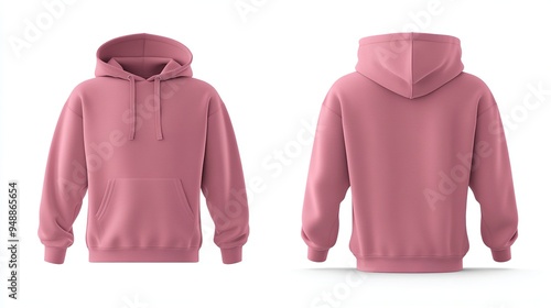 Wallpaper Mural Pink hoodie displayed from the front and back on a white background Torontodigital.ca