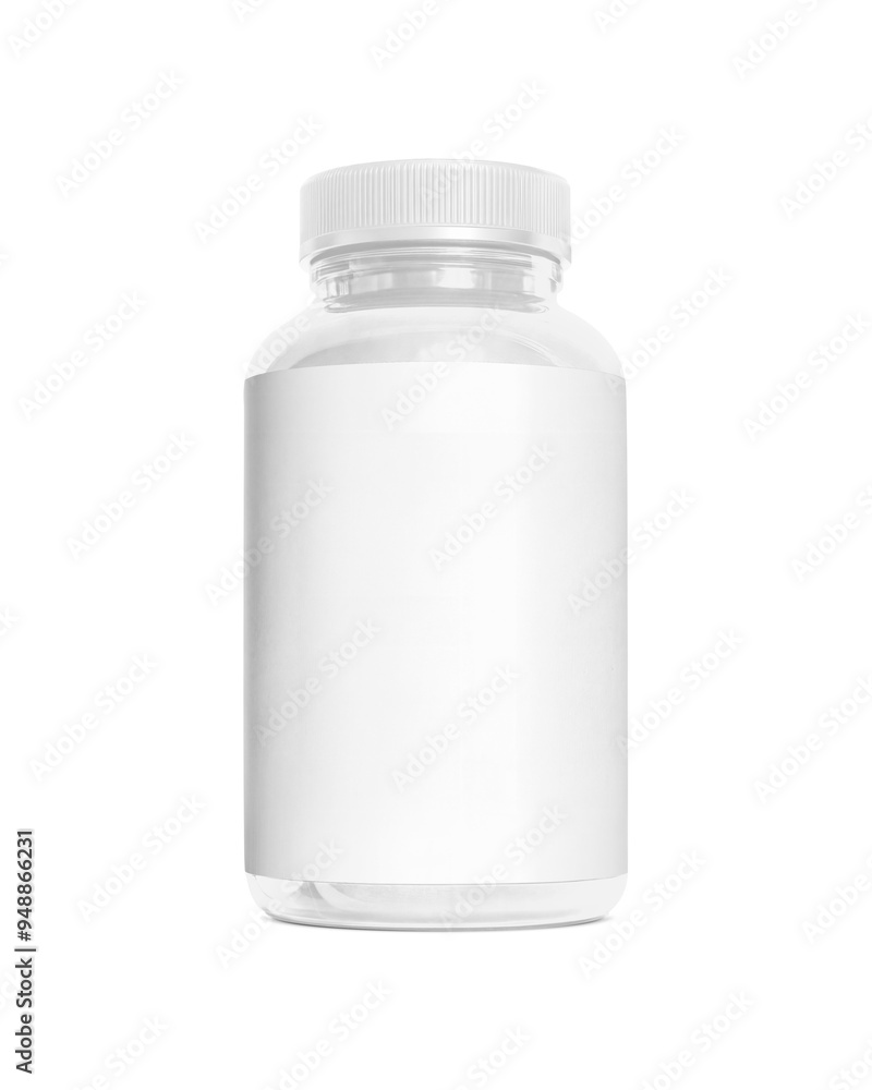 An image of a White Supplement Bottle isolated on a white background An image of a White Supplement Bottle isolated on a white background