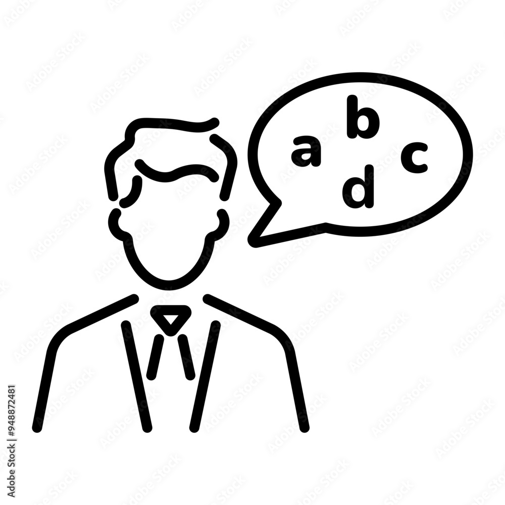 Obraz premium A line style icon of impromptu speech 