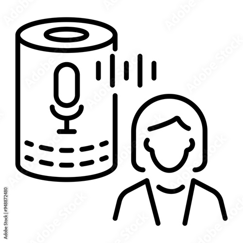 An outline style icon of voice assistant 