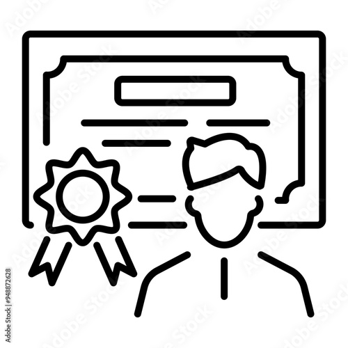 A line style icon of oratory course 