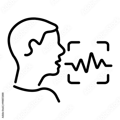 An outline style icon of voice modulation 