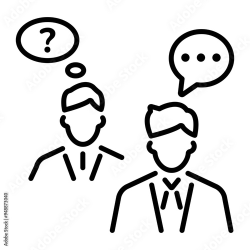 Deliberation icon in outline style