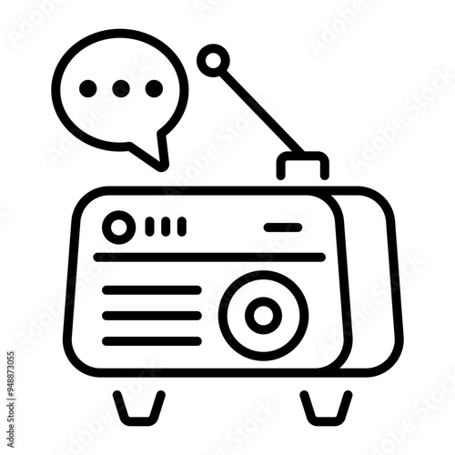 Radio set icon in line style