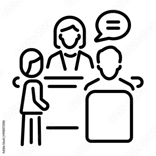 An outline style icon of parent meeting 