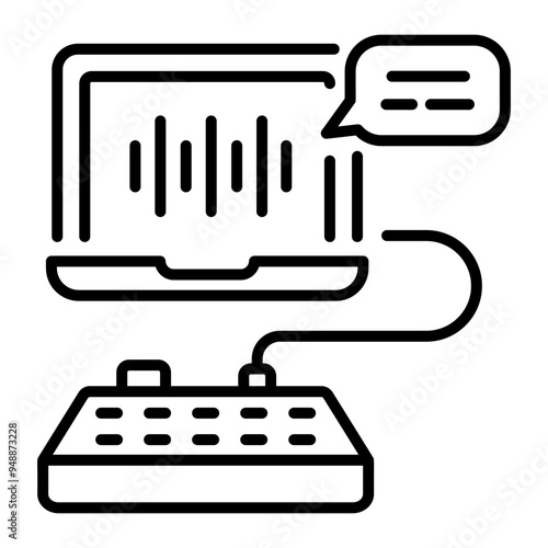 An outline style icon of speech synthesiser