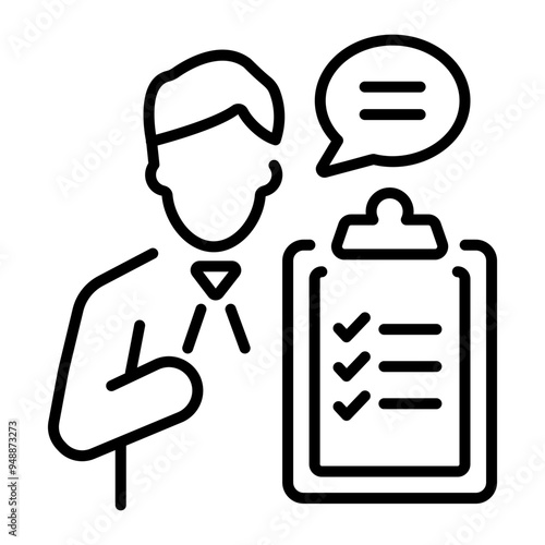 Client brief icon in linear style