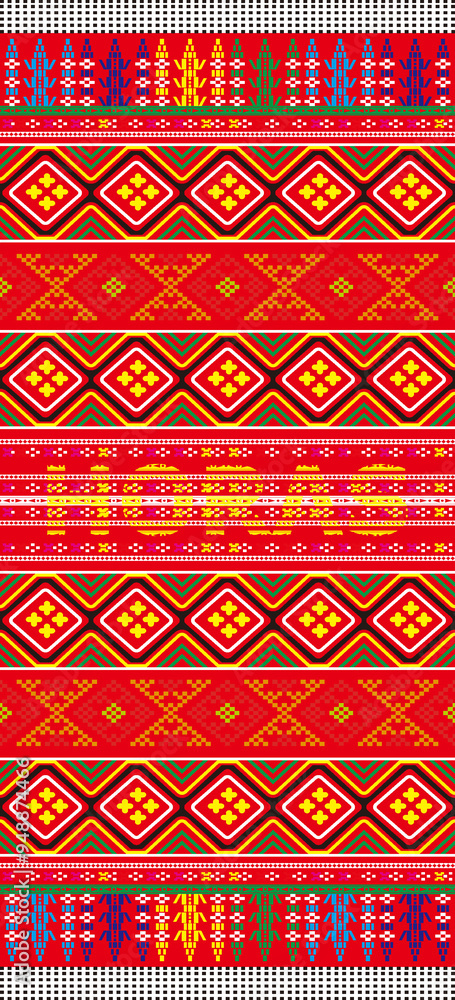 Ulos Batak, Wallpaper, Pattern, Concept, Fabric, Ornamental design with various colors. Ulos Batak, Wallpaper, Pattern, Concept, Fabric, Ornamental design with various colors.