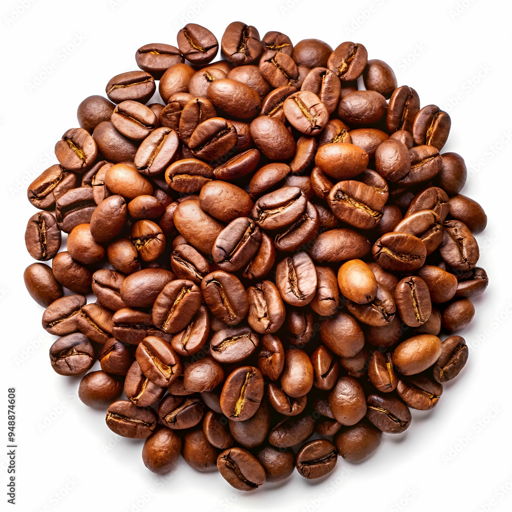 roasted coffee beans isolated in white background roasted coffee beans isolated in white background
