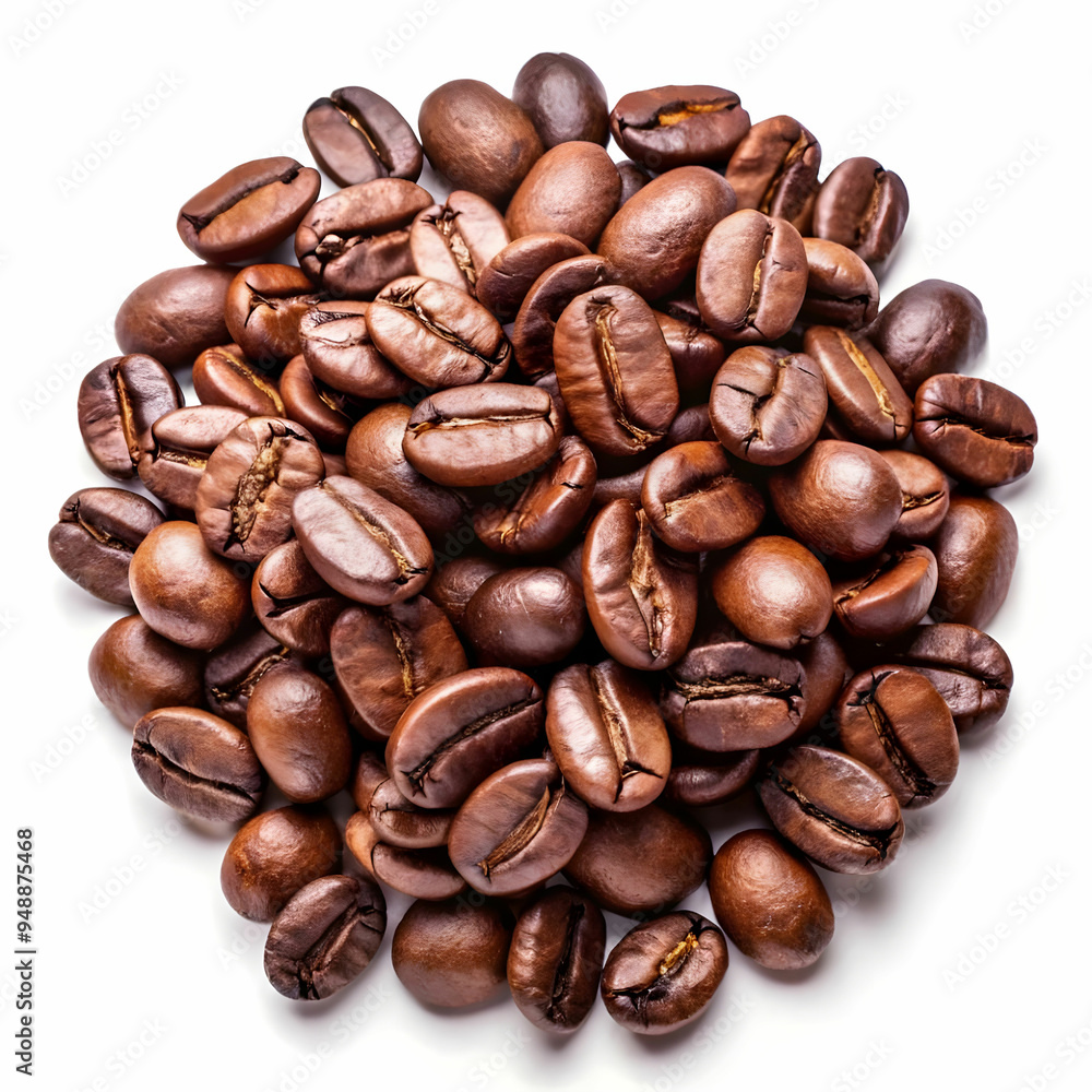 roasted coffee beans isolated in white background roasted coffee beans isolated in white background