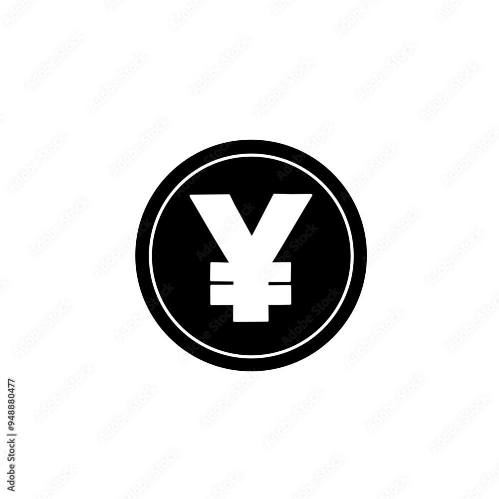 Fototapeta premium Yen currency coin vector illustration