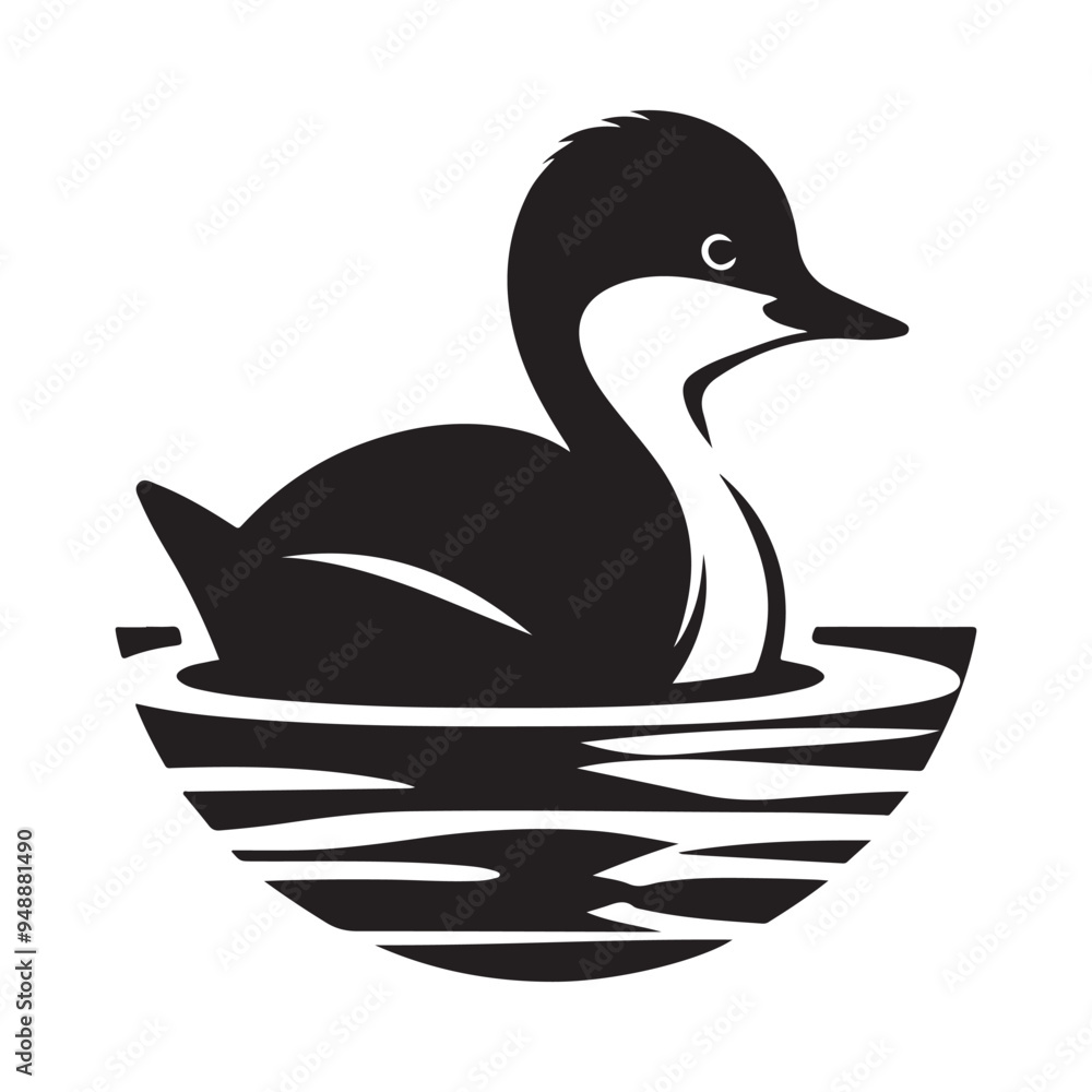 Little Grebe Silhouette Vector Graphics - Perfect for Any Project Little Grebe Silhouette Vector Graphics - Perfect for Any Project