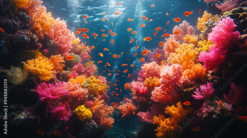 Fototapeta premium Vibrant Coral Reef Underwater