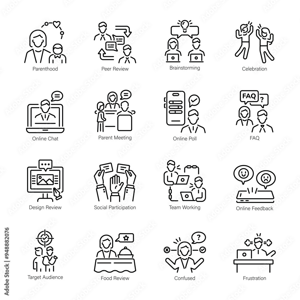 Set of Interaction Linear Icons
Set of Interaction Linear Icons